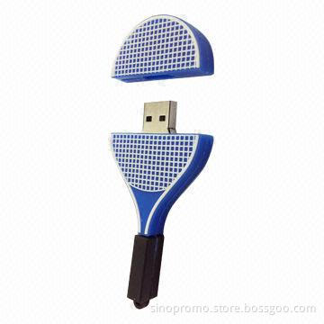 Promotional Tennis Racket-shaped USB Flash Drives, OEM Services are Provided